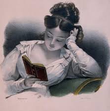 web site woman reading a book
